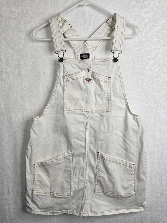 Dickies Dresses & Skirts - Dickies Overall Dress Off White Workwear Pinafore Utility Style Size L